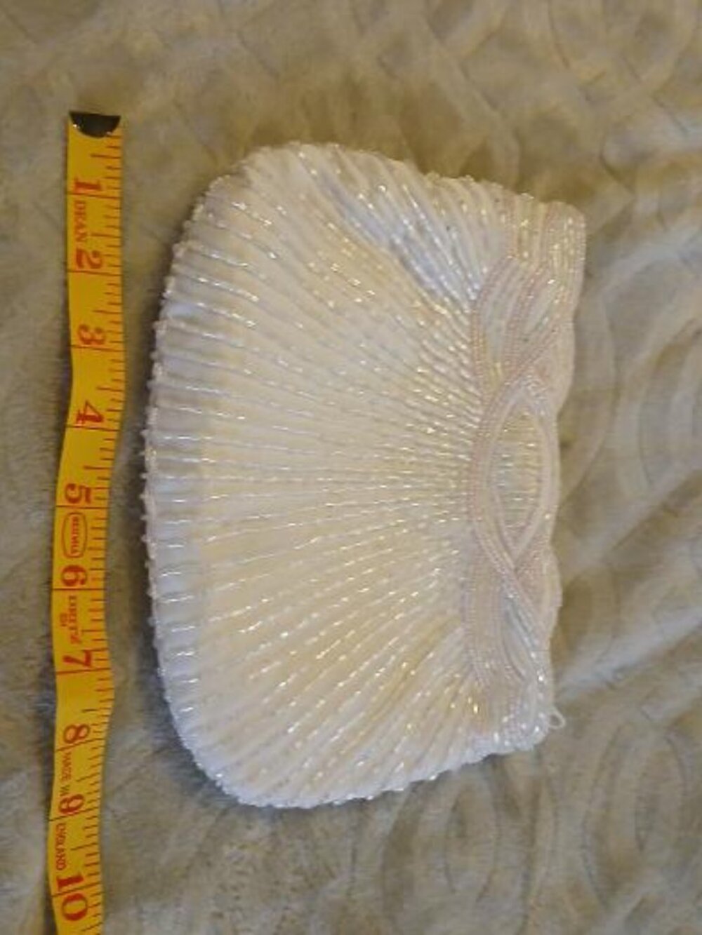 Beautiful white beaded evening bag